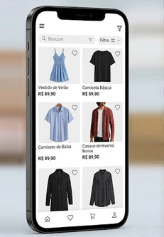 Aplicativo de Loja Virtual Minimalista